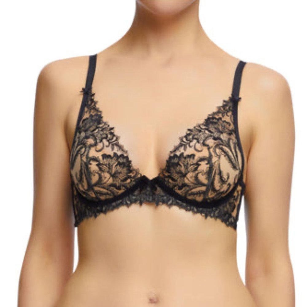 Black 32C Nocturnelle lined Plunge Bra
